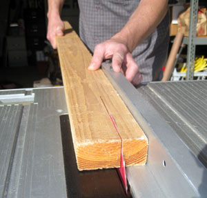 Cutting with a table saw